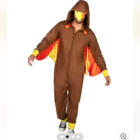 Tipsy Elves Unisex Brown Turkey Thanksgiving Jumpsuit Small NEW - Picture 3 of 9